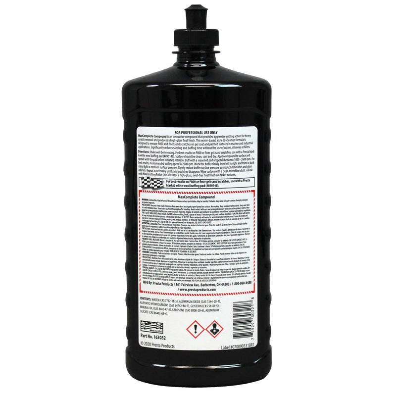 Presta MaxComplete Compound 32oz (163032) - Image 2